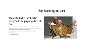 Portada diarios muerte Benedicto