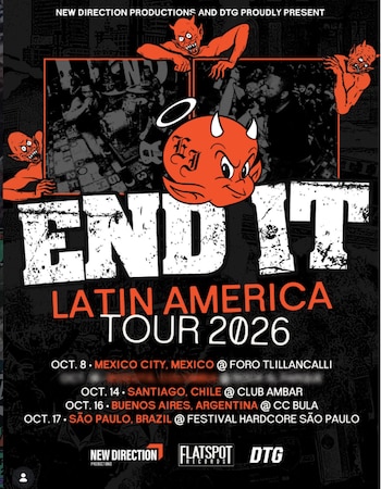 End It también apareció entre los rumores de Rock al Parque 2026 y su posible inclusión ampliaría la oferta internacional del festival - crédito End It/Instagram