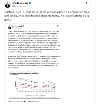 El expresidente Iván Duque rechazó los señalamientos de Gustavo Petro - crédito @IvanDuque/X