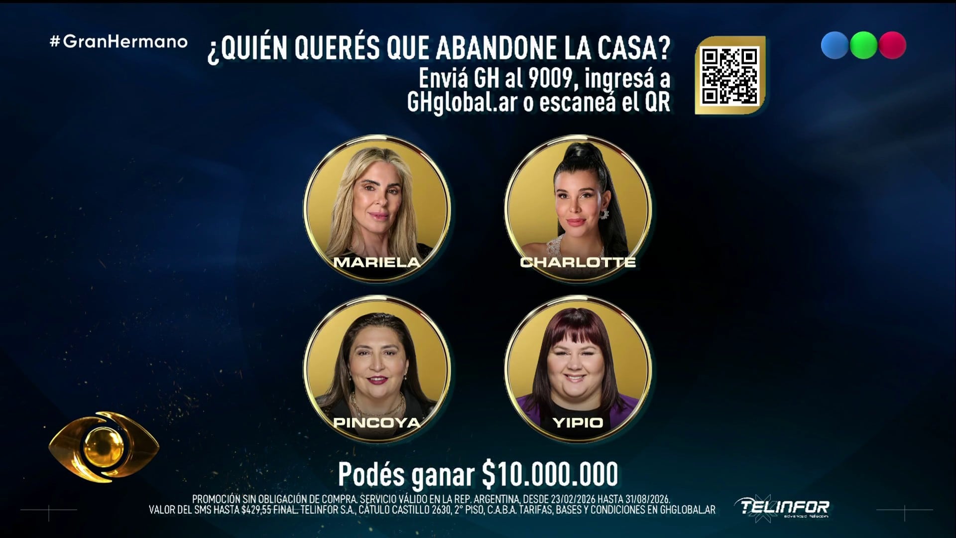 La placa negativa para la gala de eliminación del lunes 31 de agosto quedó integrada por Charlotte Caniggia, Yipio, Pincoya y Mariela Prieto