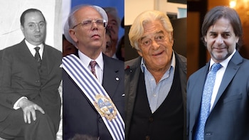 De izquierda a derecha los presidentes de Uruguay: Luis Batlle Berres- Jorge Batlle-Luis Alberto Lacalle Herrera-Luis Lacalle Pou. (Foto composición: Infobae Perú)