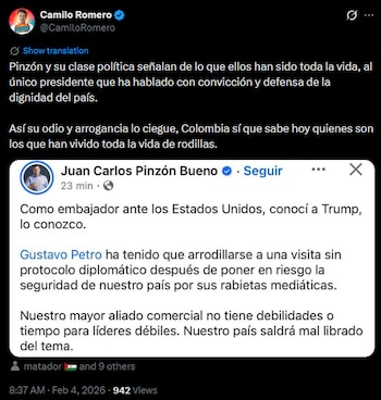 Para Camilo Romero, las objeciones