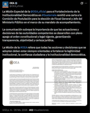 La OEA alerta sobre el