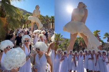 Más de mil imitadores de Marilyn Monroe baten en Palm Springs el récord mundial Guinness