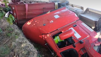 Así quedó el camión que