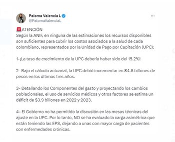 La senadora Paloma Valencia denunció