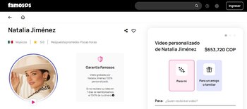 Natalia Jiménez en famosos.com. Foto: