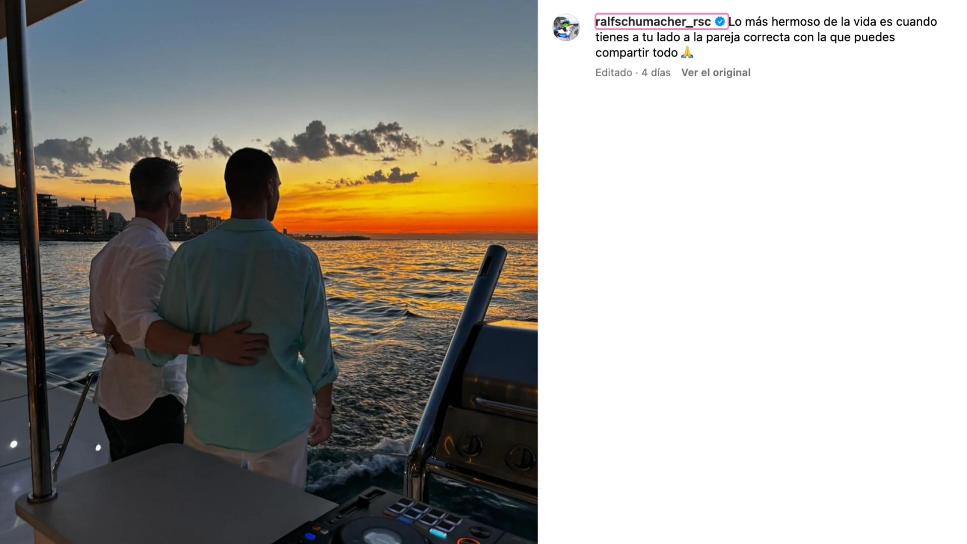 Publicación de Ralf Schumacher (@ralfschumacher_rsc, Instagram)
