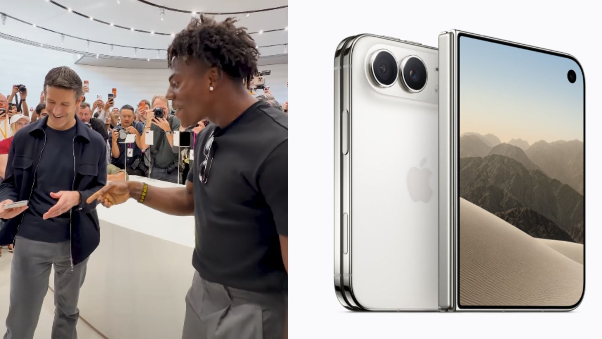 iShowSpeed participó en la presentación de los nuevos productos de Apple, donde mantuvo un breve encuentro con John Ternus. (Instagram: ishowspeed / Apple)