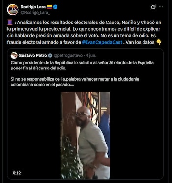 Rodrigo Lara - crédito @Rodrigo_Lara_/X