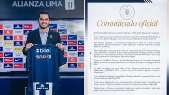 Alianza Lima informó la contratación de Franco Navarro como su nuevo gerente deportivo.