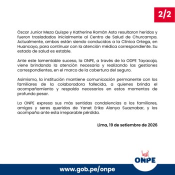 Placa de texto oficial de la Oficina Nacional de Procesos Electorales con el logotipo de la institución en el borde inferior