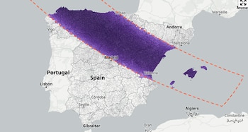 El mapa interactivo de Xataka para comprobar si el eclipse será total, municipio a municipio (Captura de pantalla)