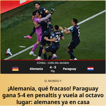 “¡Alemania, qué fracaso!", sentenció el medio italiano La Gazzetta dello Sport