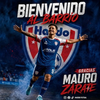 Mauro Zárate fue presentado como nuevo jugador de Haedo Futsal (Instagram @futsalhaedo)