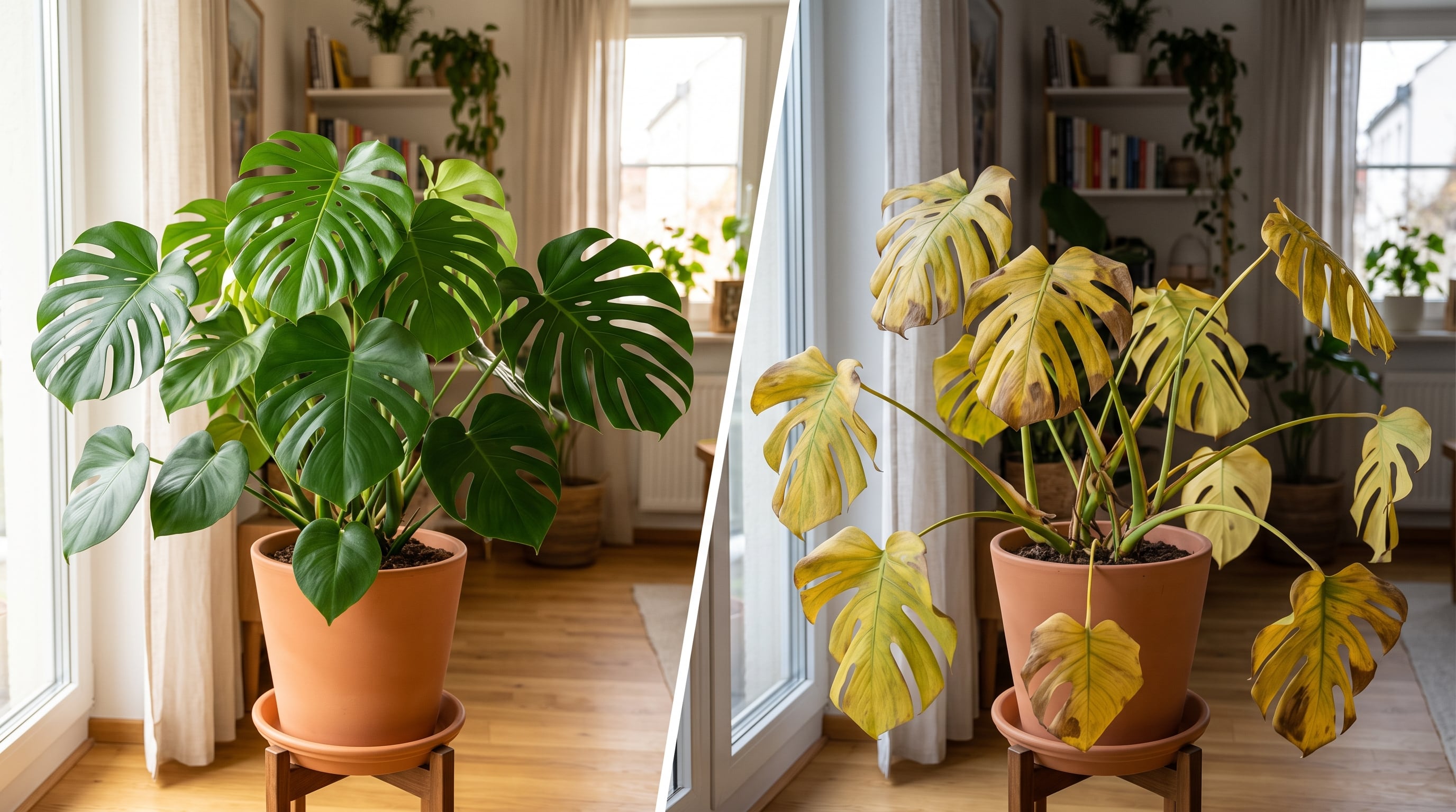 ¿Notas hojas amarillas en tu Monstera? Descubre los cuidados clave para mantenerla siempre verde en interiores. (Imagen Ilustrativa Infobae)