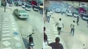 Habitante de calle se llevó un carro que encontró con las llaves puestas y generó un fuerte accidente en La Guajira: tres personas lesionadas y daños en una zona comercial
