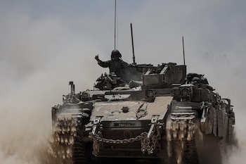 Un tanque israelí en Gaza
