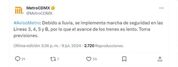 Activan marcha lenta por lluvias