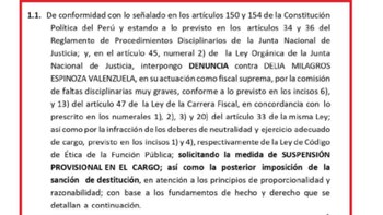 Denuncia contra Delia Espinoza ante