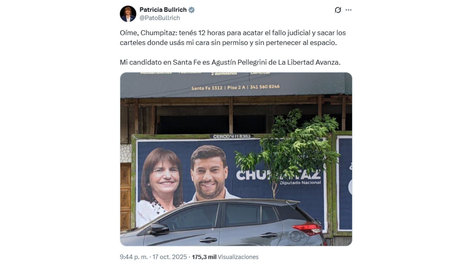 La publicación que realizó la ministra, para pedir que dejen de utilizar su imagen