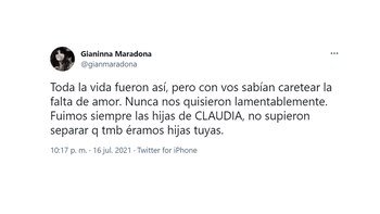 Los mensajes de Gianinna contra