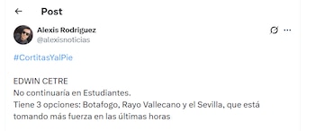 Post de Alexis Rodríguez sobre