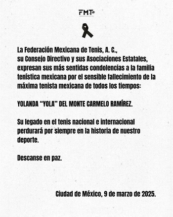 Murió Yolanda Ramírez (FB/ Federación