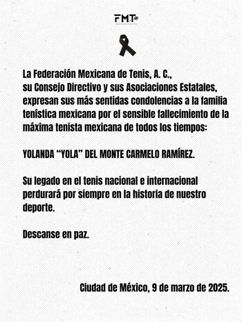 Murió Yolanda Ramírez (FB/ Federación