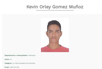Alias Barbas figuraba en los registros de la Policía Nacional como uno de los delincuentes más buscados en el Oriente de Antioquia - crédito Policía Nacional / sitio web