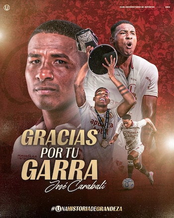 Universitario despidió a José Carabalí por redes sociales.
