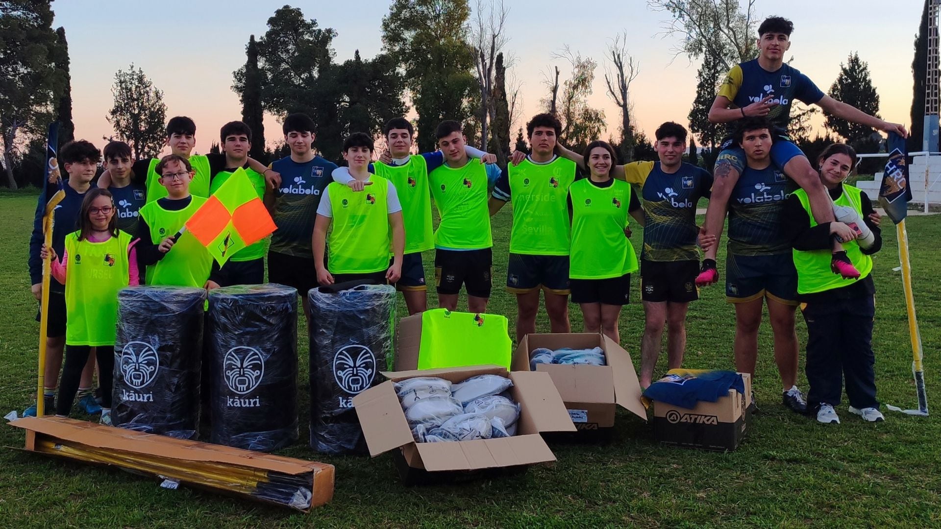 El equipo de rugby de Horta. (Cedida)