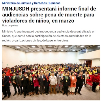 Ministro de Justicia, Eduardo Arana,