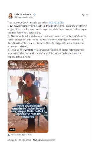 Paloma Valencia y sus dardos a Isabel Zuleta