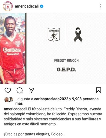 Con el América Freddy Rincón