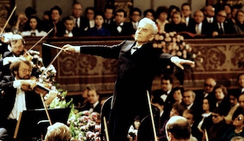 Concierto de Año Nuevo de 1987, con Herbert von Karajan. (Orquesta Filarmónica de Viena)