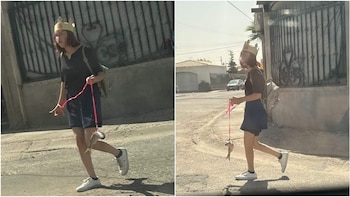 joven saca a pasear a