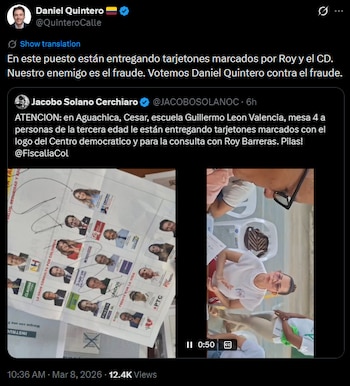 Daniel Quintero denunció entrega de