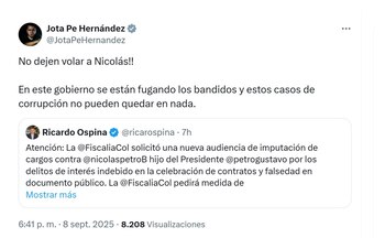 Jota Pe Hernández y sus señalamientos a Nicolás Petro