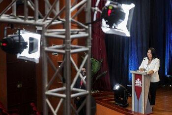 Keiko Fujimori durante el debate