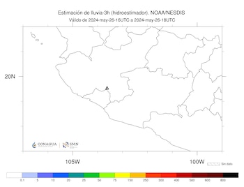 Imágen 3: Hidroestimador de las últimas tres horas.