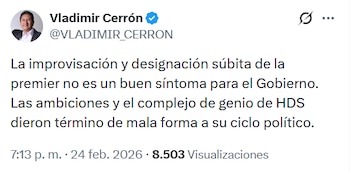 Vladimir Cerrón expresa su preocupación