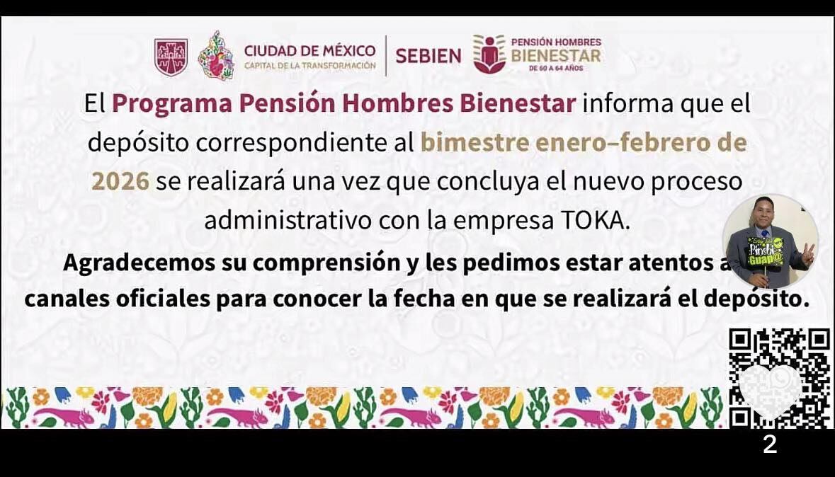 El depósito se realizará a los beneficiarios de la Pensión Hombres Bienestar una vez se termine el nuevo proceso administrativo con la empresa que gestionará los pagos. Foto: SEBIEN CDMX.