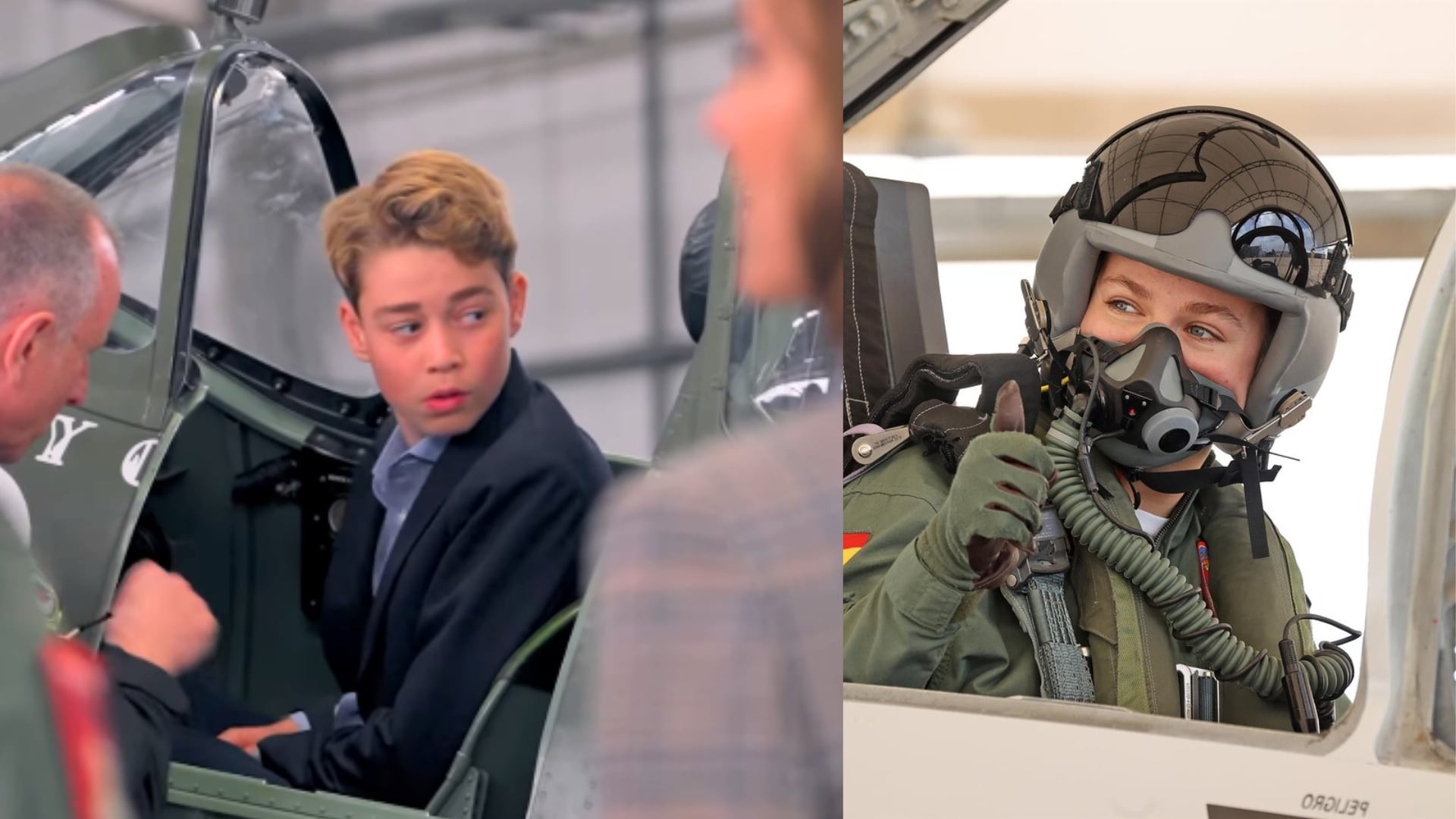 El príncipe George, tras los pasos de la princesa Leonor, subido en un avión de combate a sus 12 años (Casa Real)