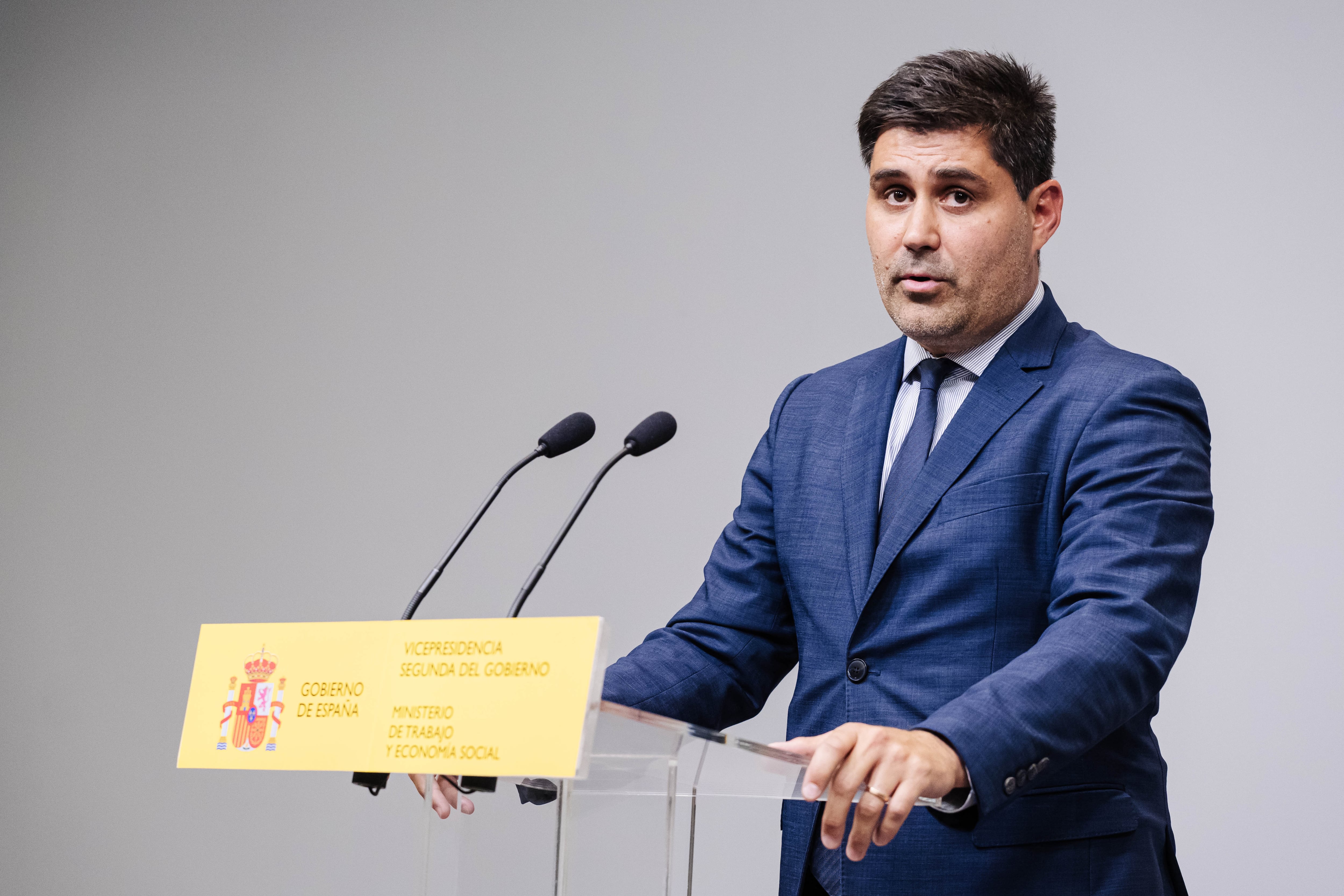 El presidente de Asociación de Futbolistas Españoles, David Aganzo. (Carlos Luján /Europa Press)
