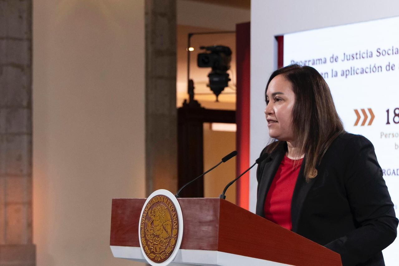 Jabnely Maldonado durante 'La Mañanera' de este lunes. (Gobierno de México)