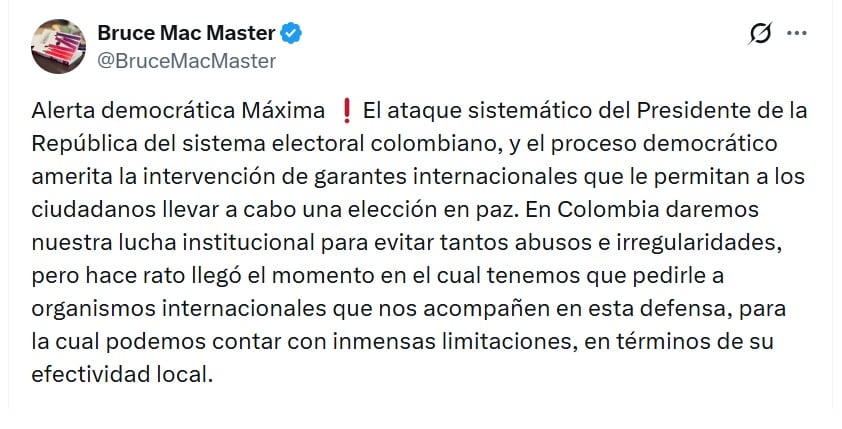 Bruce Mac Master, presidente de la Andi, dijo que daremos nuestra lucha institucional para evitar tantos abusos e irregularidades - crédito @BruceMacMaster/X