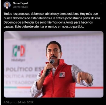 Omar Fayad se posicionó sobre