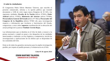 Edwin Martínez entrega USB con