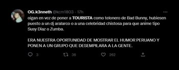 Tourista y la reacción en redes. (Twitter)